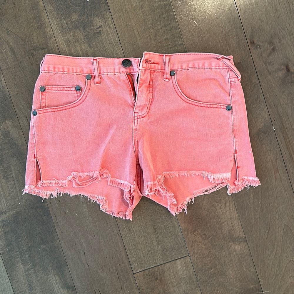 Free people pink denim shorts